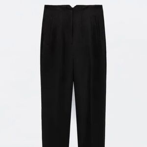 Zara Tapered High Waisted Trousers - Black